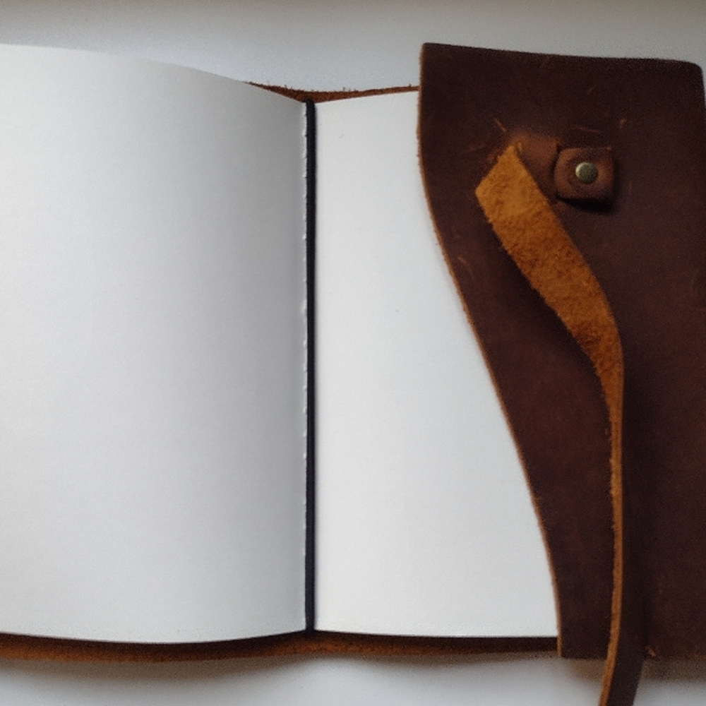 🍃NEW 100% Leather Wrap Journal Brown Portland Leather Notebook For Travel - Picture 4 of 4